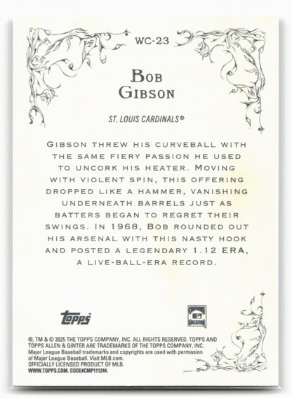 2025 Topps Allen & Ginter #WC-23 Bob Gibson Wicked Curves