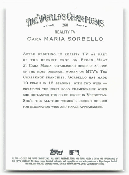 2025 Topps Allen & Ginter #260 Cara Maria Sorbello