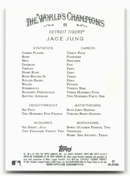 2025 Topps Allen & Ginter #85 Jace Jung