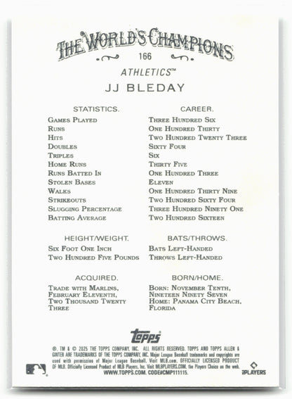 2025 Topps Allen & Ginter #166 JJ Bleday