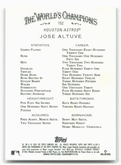 2025 Topps Allen & Ginter #152 Jose Altuve