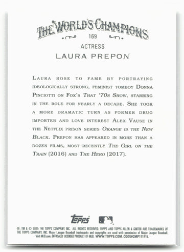 
2025 Topps Allen & Ginter #169 Laura Prepon