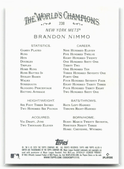 2025 Topps Allen & Ginter #238 Brandon Nimmo