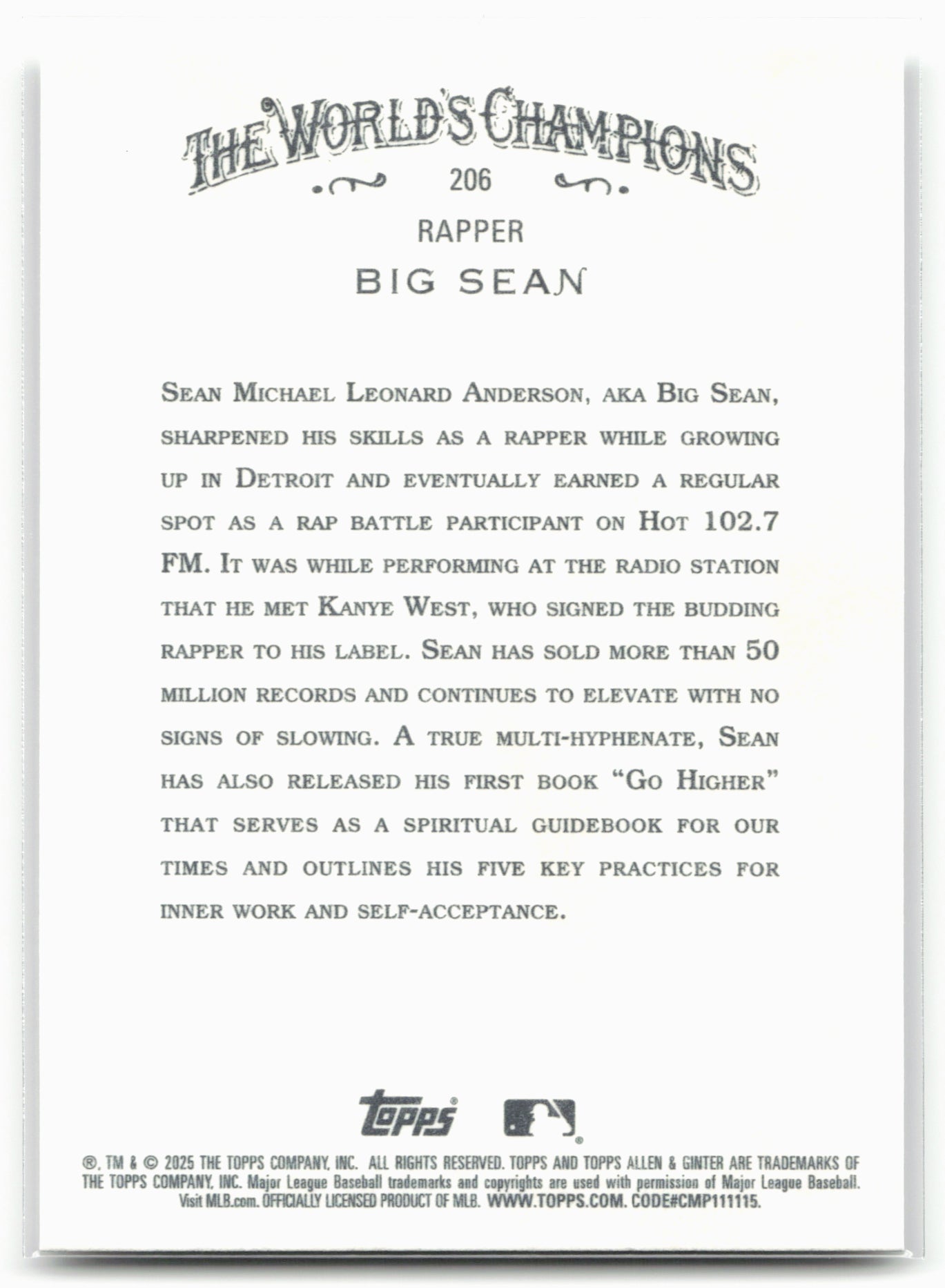 2025 Topps Allen & Ginter #206 Big Sean