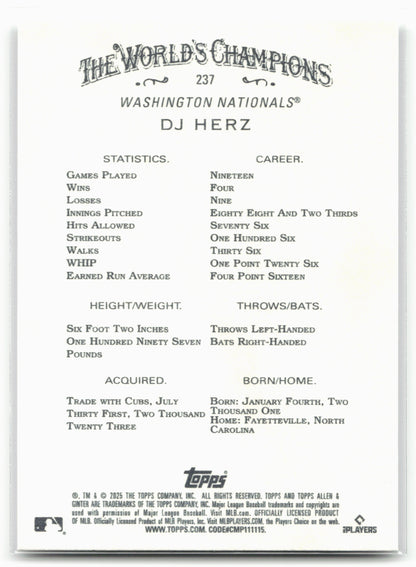 2025 Topps Allen & Ginter #237 DJ Herz