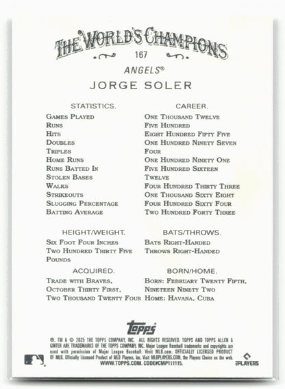 2025 Topps Allen & Ginter #167 Jorge Soler