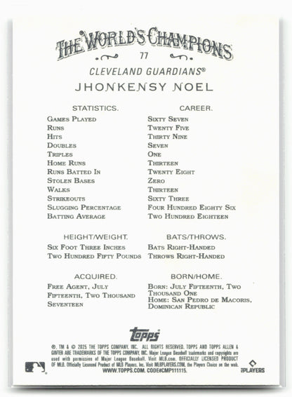 2025 Topps Allen & Ginter #77 Jhonkensy Noel