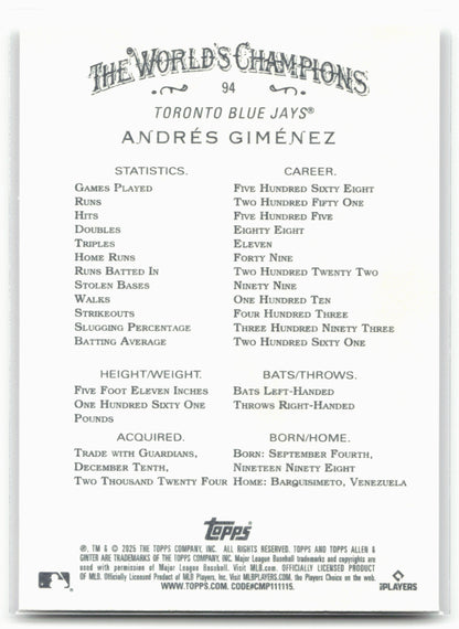 2025 Topps Allen & Ginter #94 Andrés Giménez