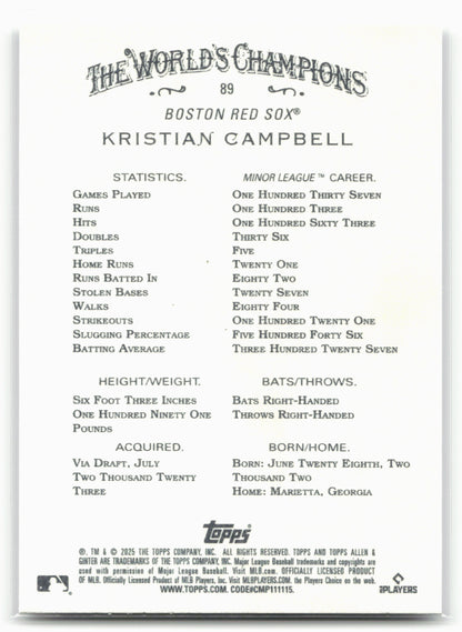 2025 Topps Allen & Ginter #89 Kristian Campbell