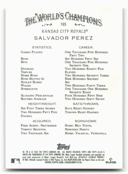 2025 Topps Allen & Ginter #165 Salvador Perez
