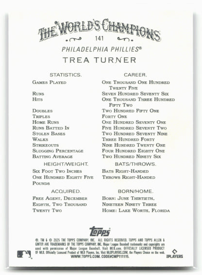 2025 Topps Allen & Ginter #141 Trea Turner