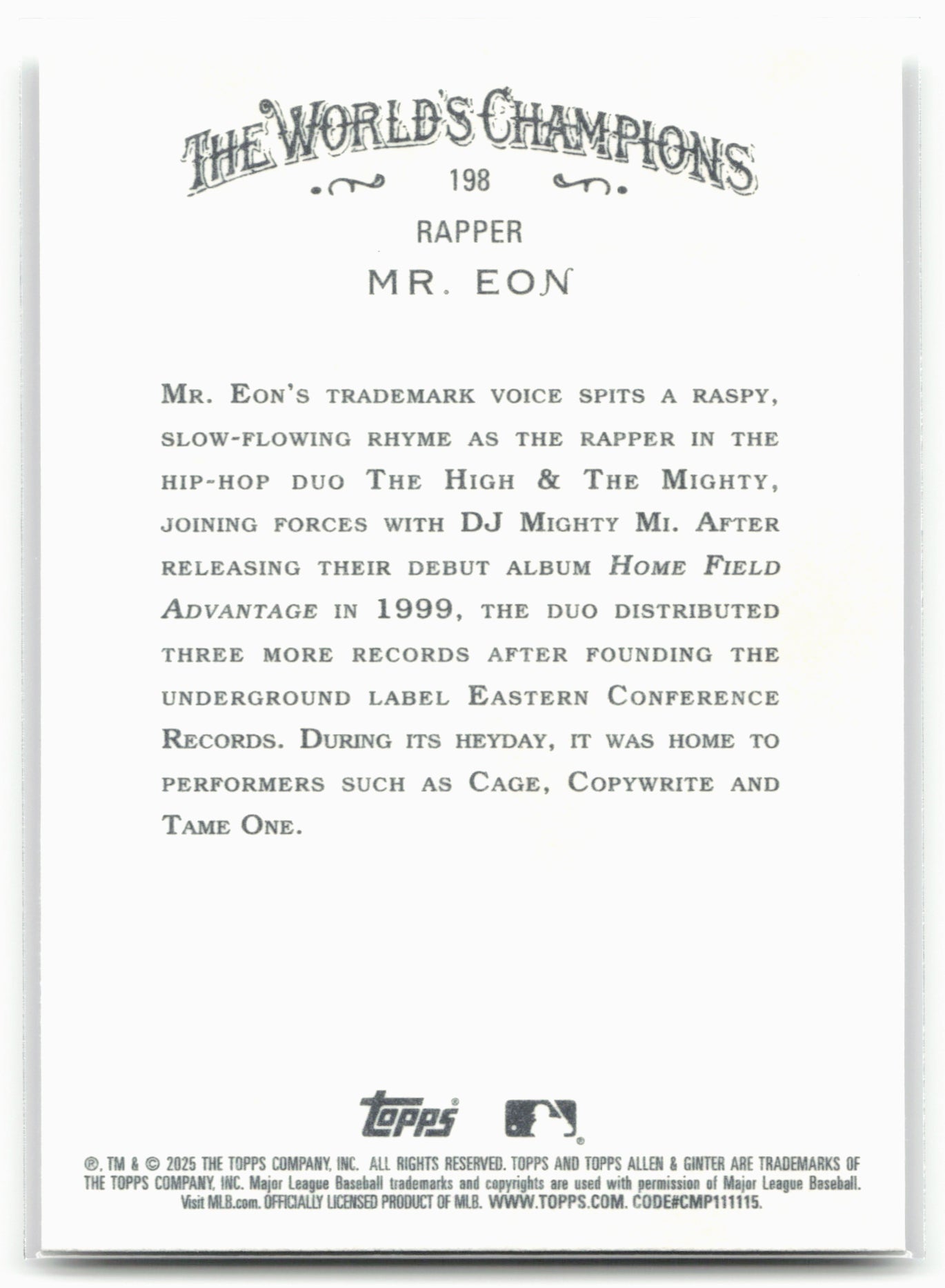 2025 Topps Allen & Ginter #198 Mr. Eon