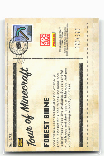 
2025 Panini Minecraft 15th Anniversary #173 the Forest Biome 325/325