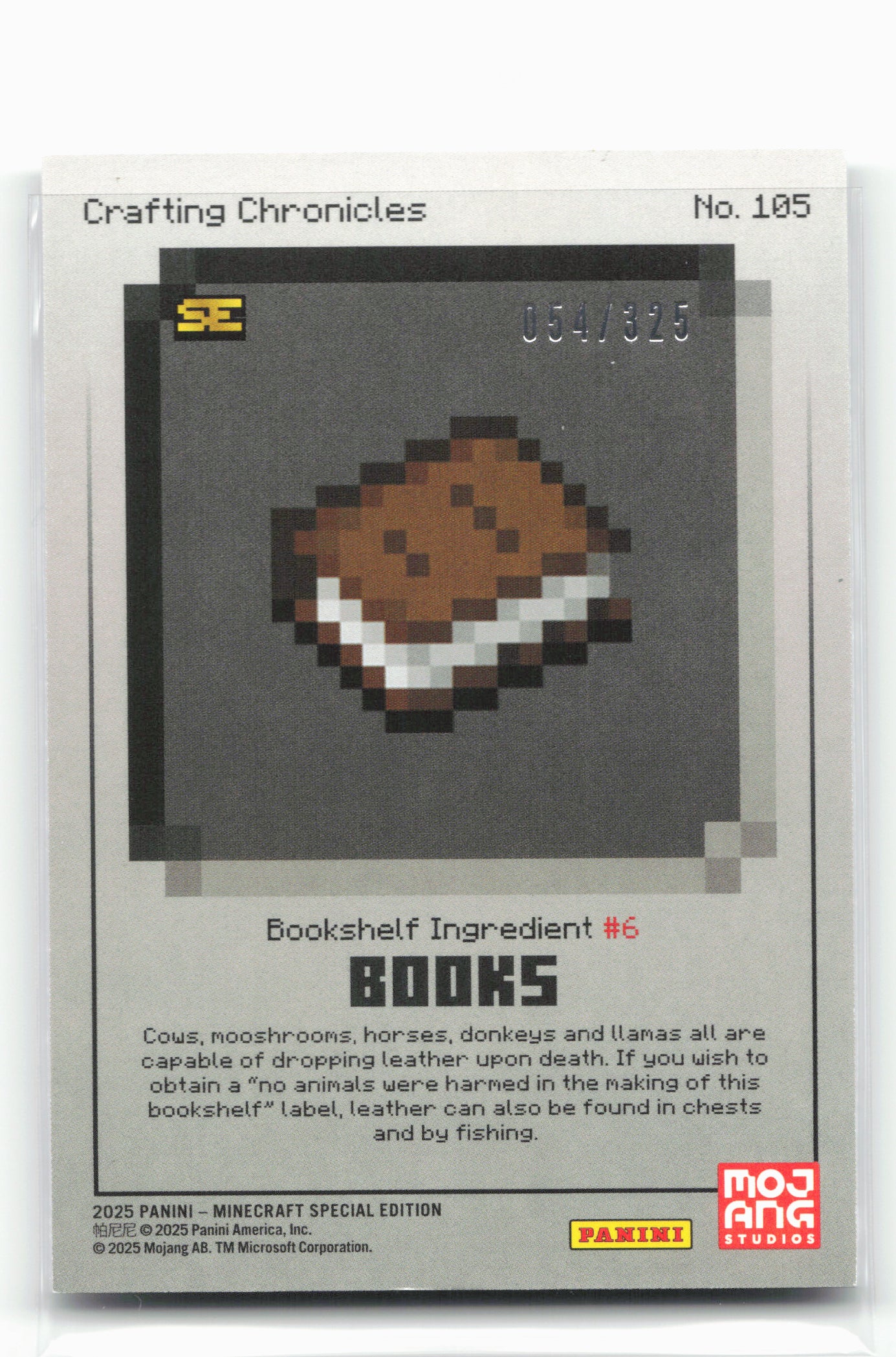 2025 Panini Minecraft 15th Anniversary #105 Books 054/325