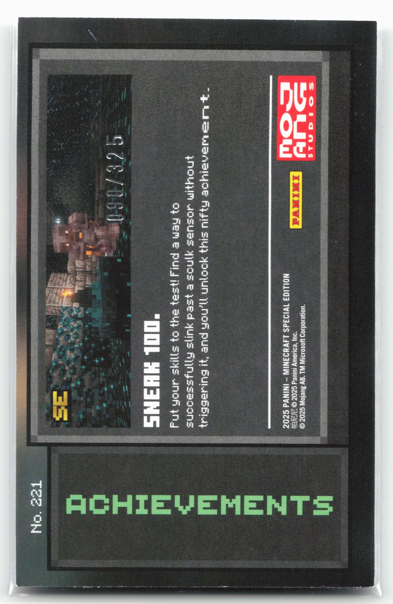 2025 Panini Minecraft 15th Anniversary #221 Sneak 90/325