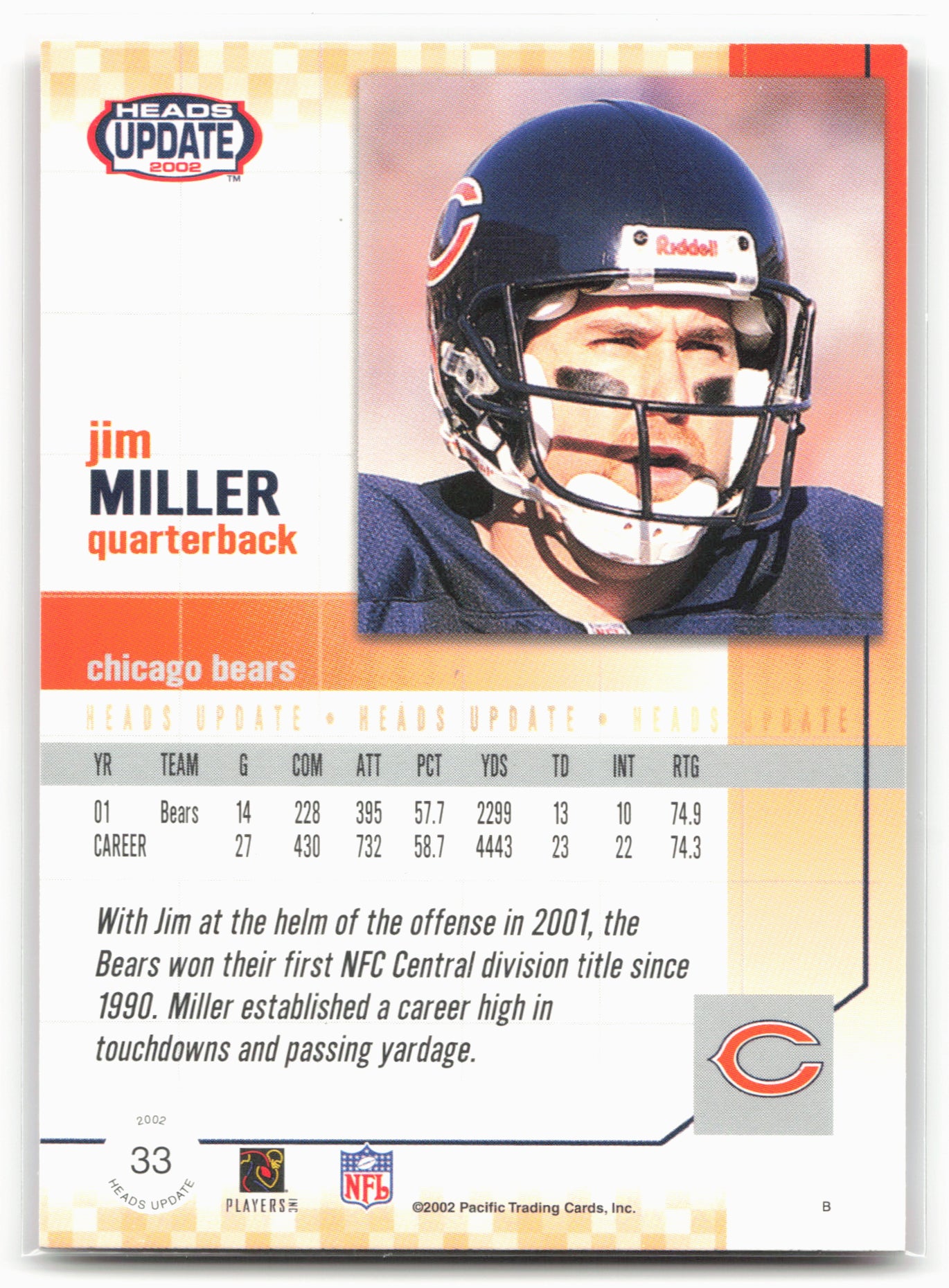 2002 Pacific Heads Update #33 Jim Miller