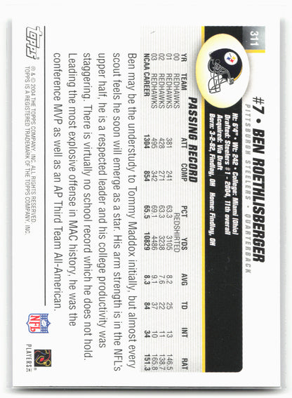 2004 Topps #311 Ben Roethlisberger