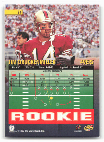 1997 Score Board Playbook #14 Jim Druckenmiller