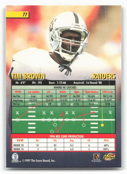 1997 Score Board Playbook #77 Tim Brown
