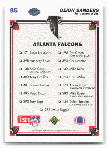 1991 Upper Deck #85 Deion Sanders