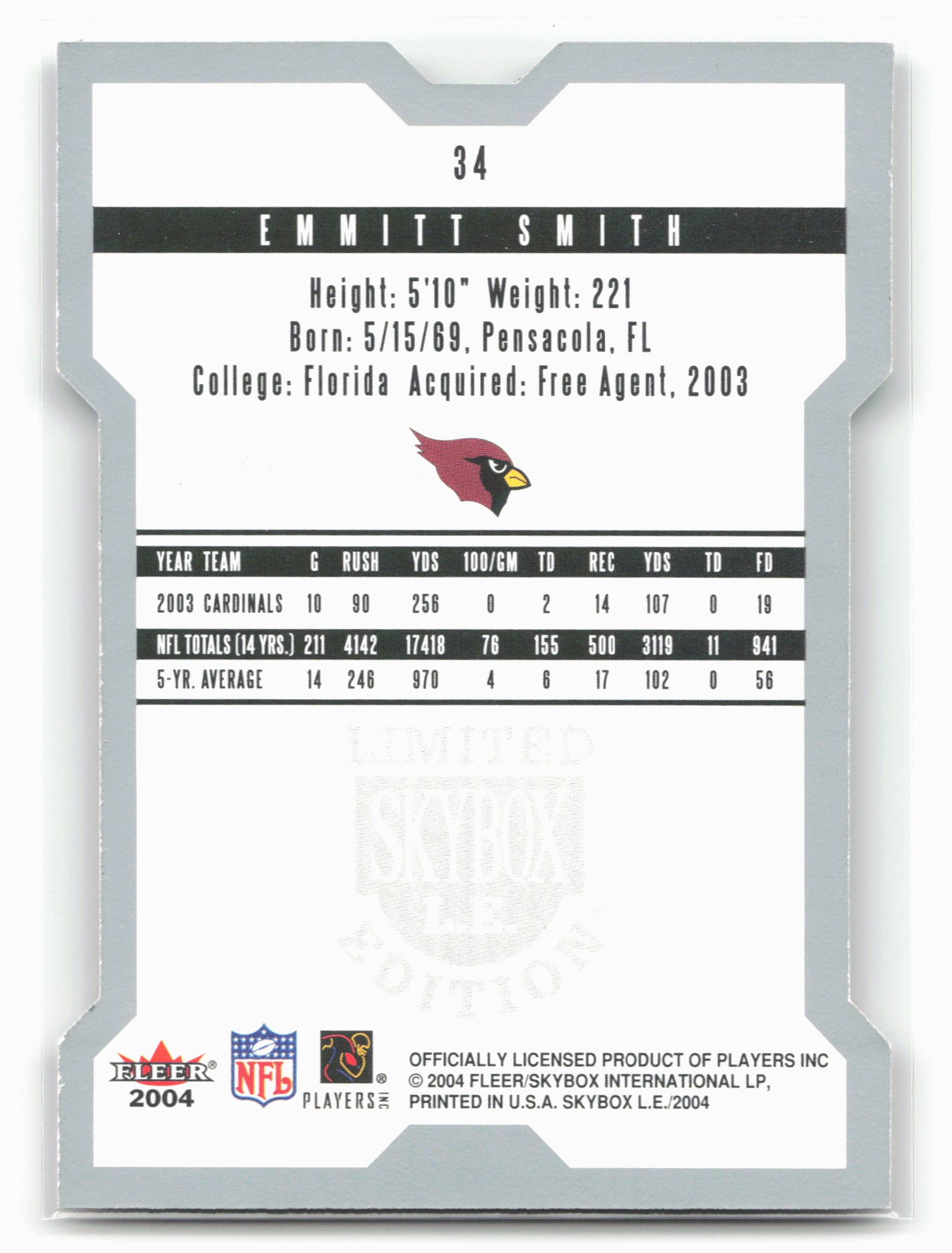 2004 SkyBox LE #34 Emmitt Smith