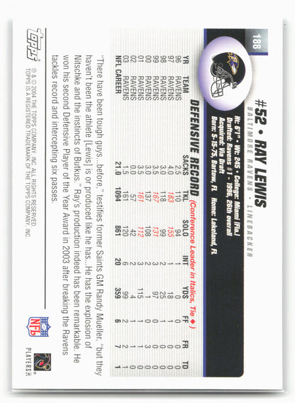 2004 Topps #188 Ray Lewis