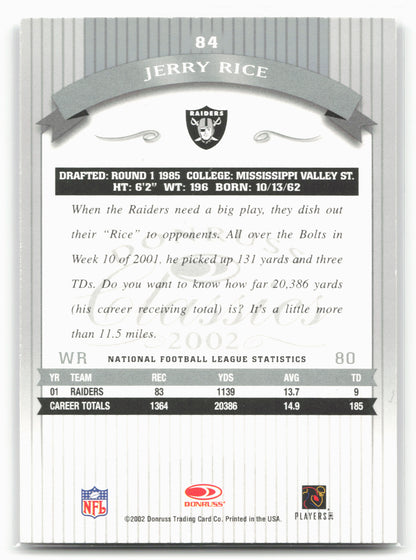 2002 Donruss Classics #84 Jerry Rice