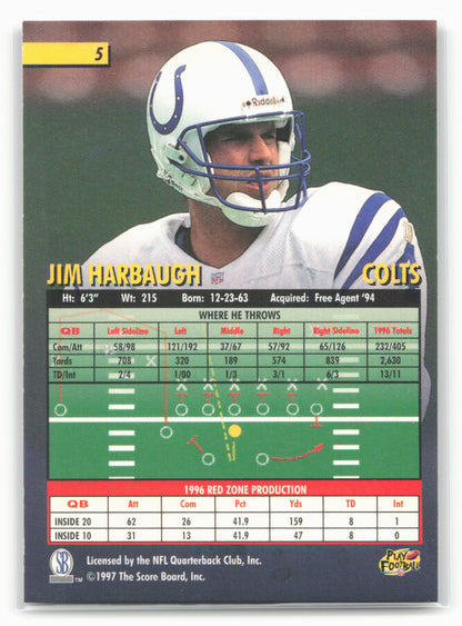 1997 Score Board Playbook #5 Jim Harbaugh