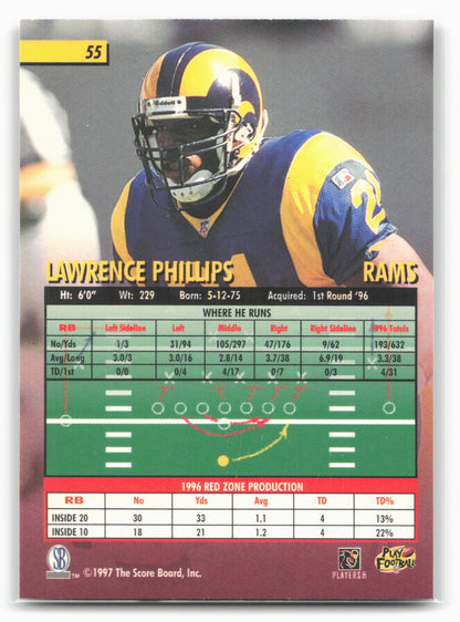 1997 Score Board Playbook #55 Lawrence Phillips
