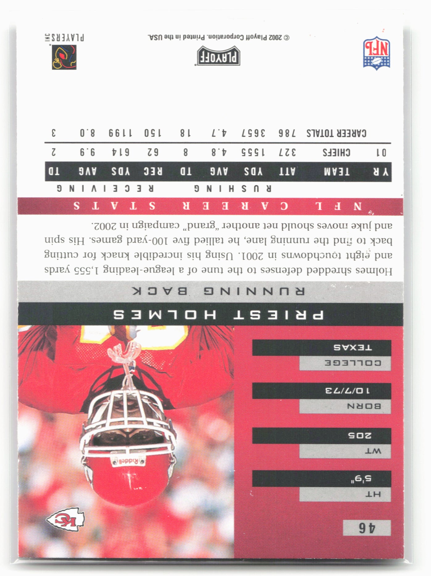 2002 Playoff Honors #46 Priest Holmes