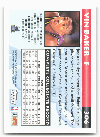 1993-94 Topps #306 Vin Baker