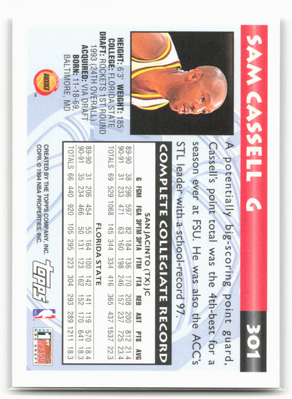 1993-94 Topps #301 Sam Cassell