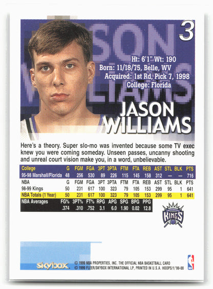 1999-00 Hoops #3 Jason Williams