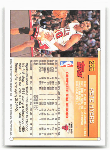 1993-94 Topps #235 Pete Myers Gold