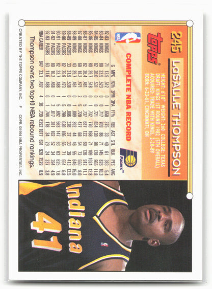 1993-94 Topps #245 LaSalle Thompson Gold
