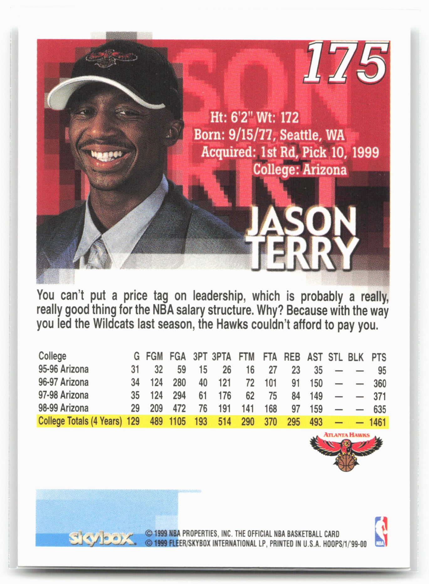1999-00 Hoops #175 Jason Terry