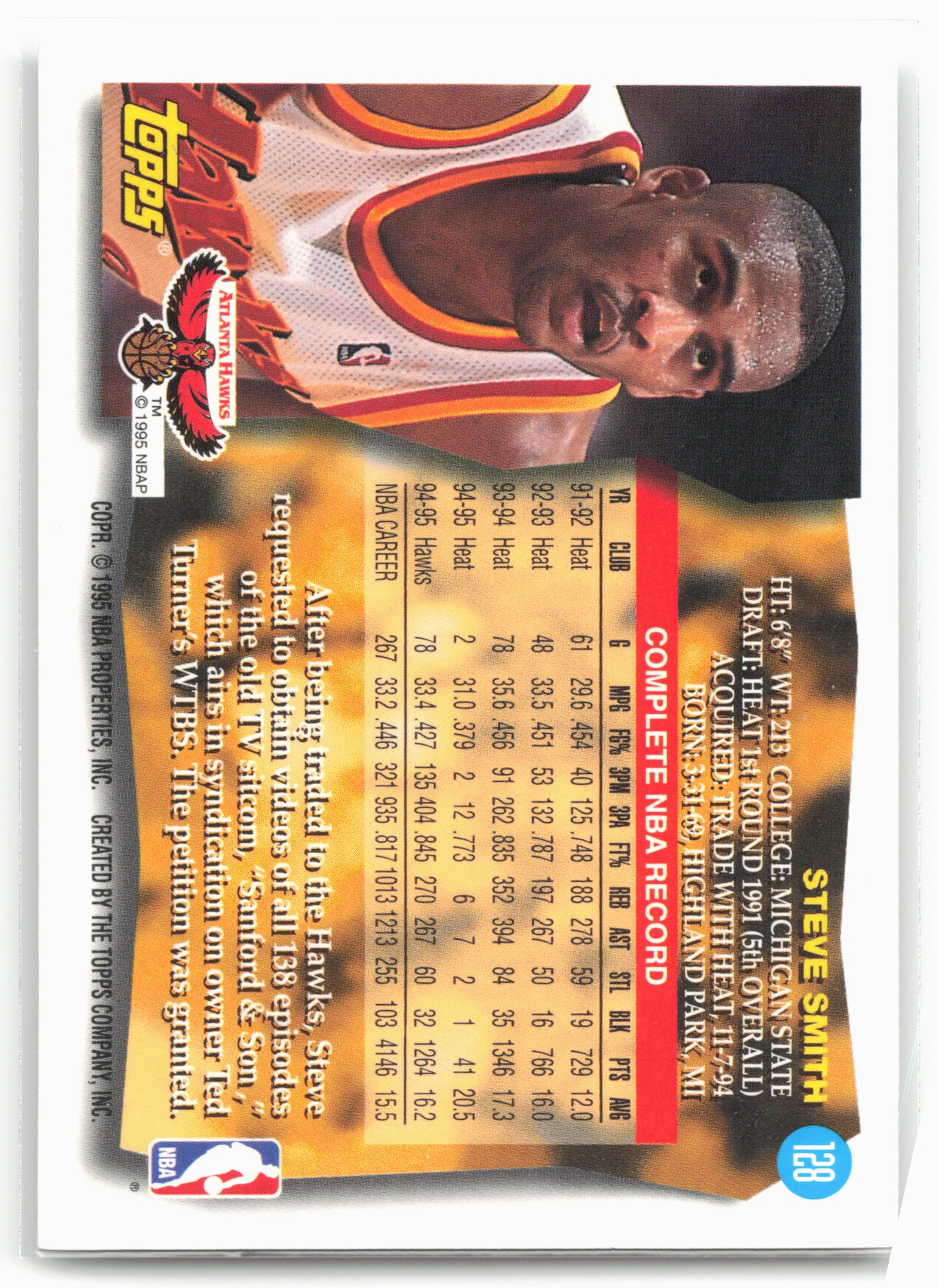 1995-96 Topps #128 Steve Smith