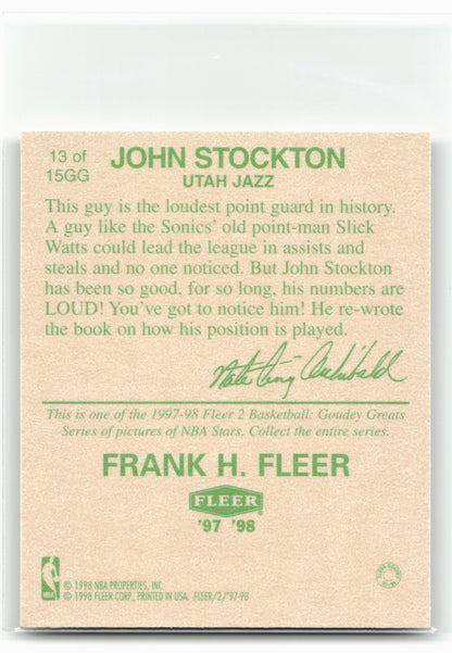1997-98 Fleer #13GG John Stockton Goudey Greats