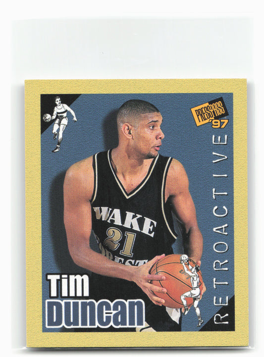 1997 Press Pass Double Threat #34 Tim Duncan Retroactive