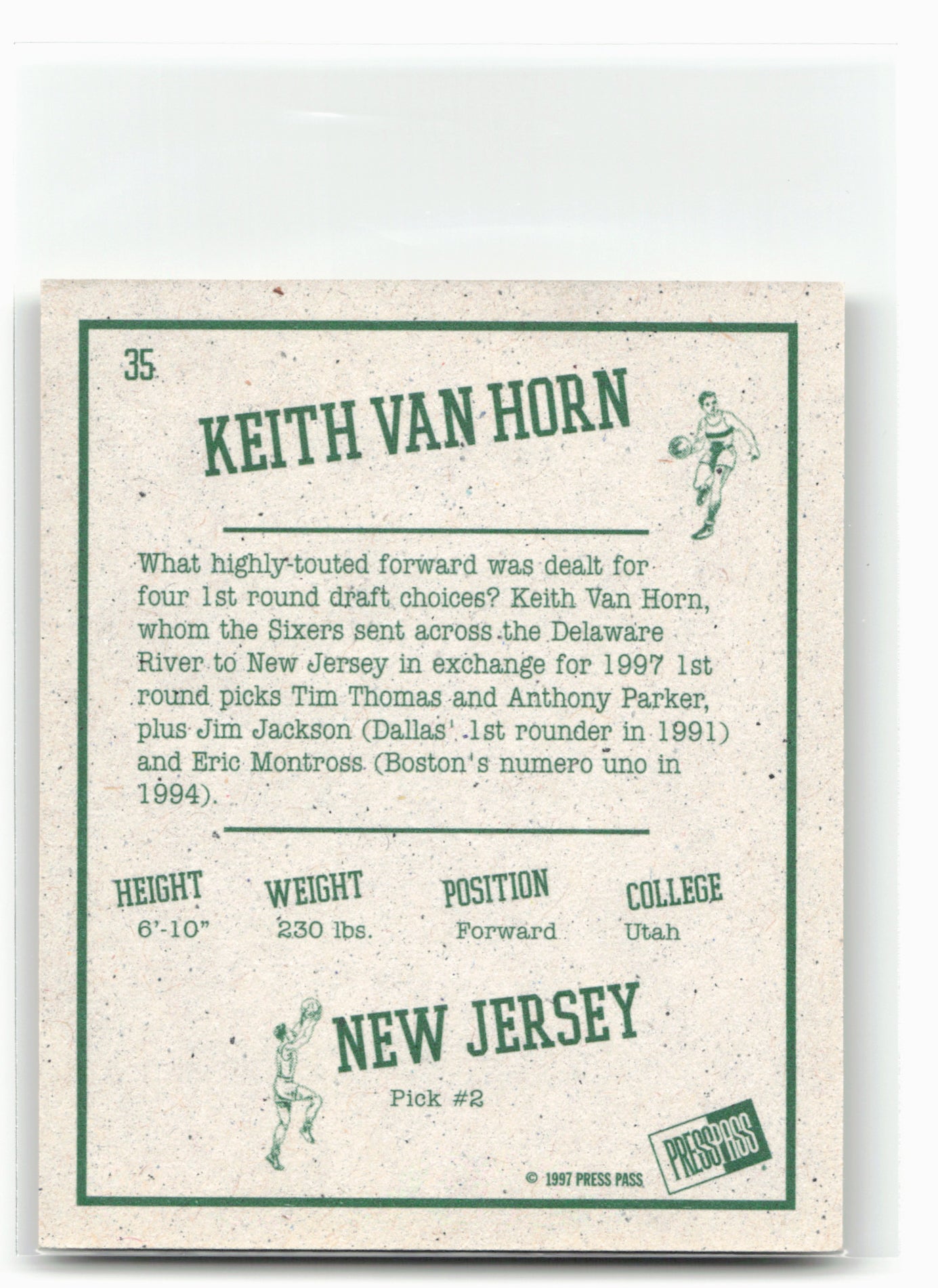 1997 Press Pass Double Threat #35 Keith Van Horn Retroactive
