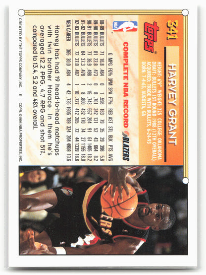 1993-94 Topps #341 Harvey Grant Gold