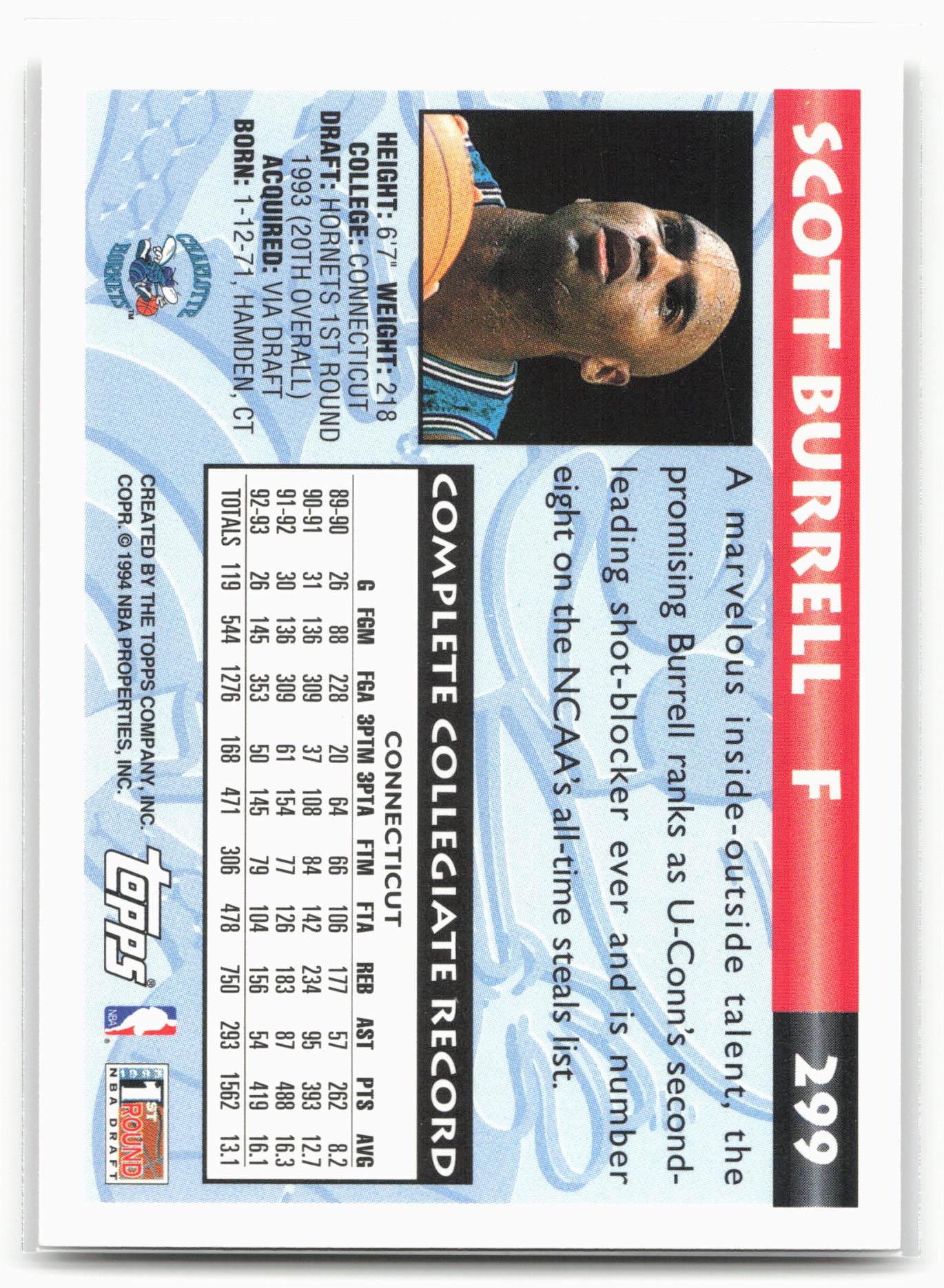 1993-94 Topps #299 Scott Burrell Gold