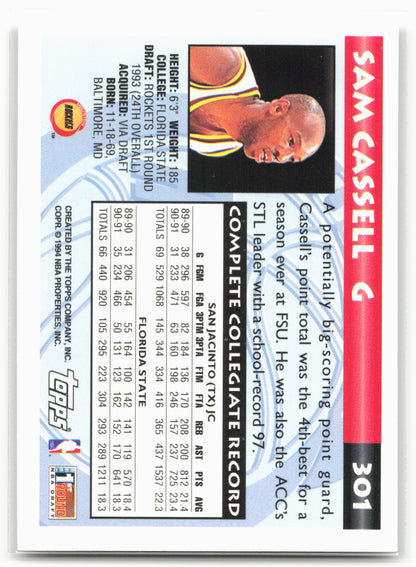1993-94 Topps #301 Sam Cassell Gold