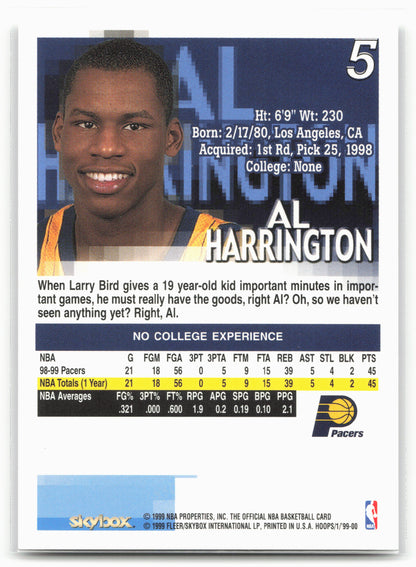 1999-00 Hoops #5 Al Harrington