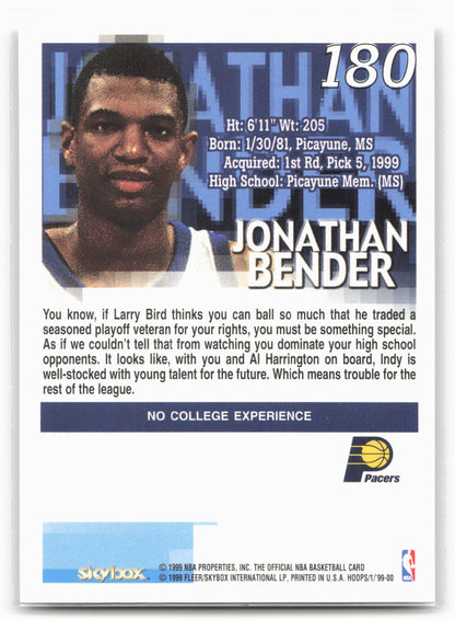 1999-00 Hoops #180 Jonathan Bender
