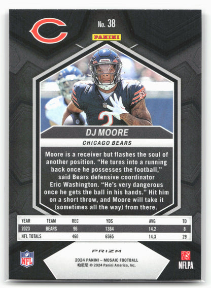 2024 Panini Mosaic #38 DJ Moore Red Sparkle