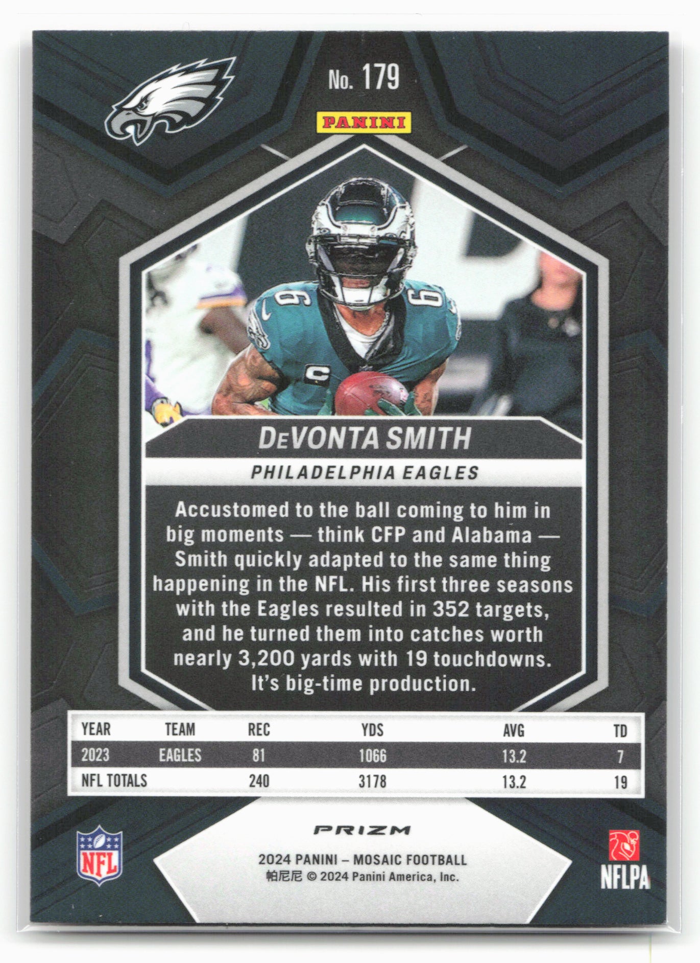 2024 Panini Mosaic #179 DeVonta Smith Red Sparkle