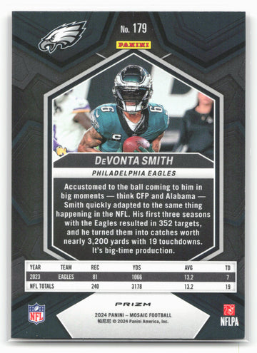 
2024 Panini Mosaic #179 DeVonta Smith Red Sparkle