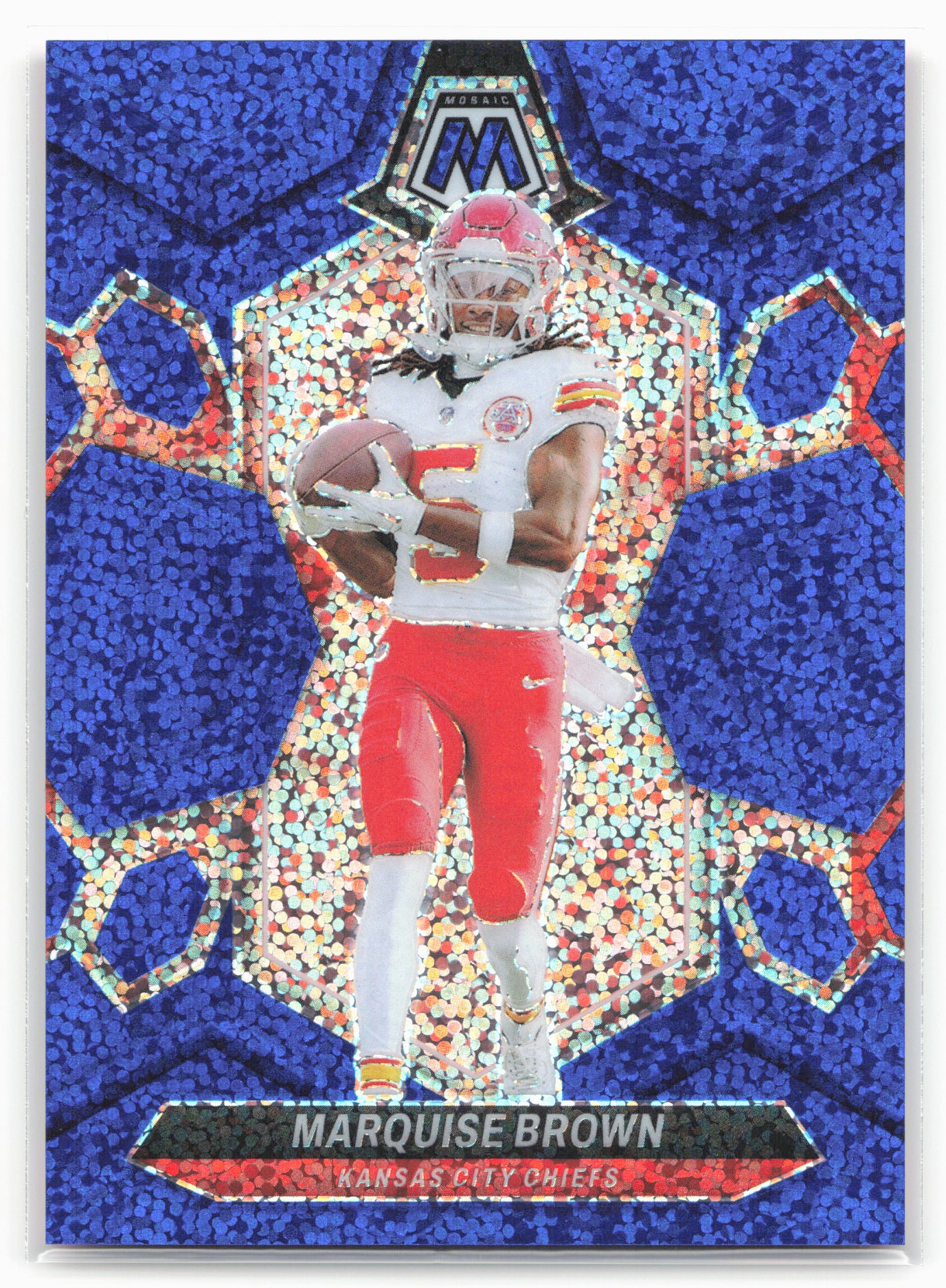 2024 Panini Mosaic #109 Marquise Brown Blue Sparkle #/96
