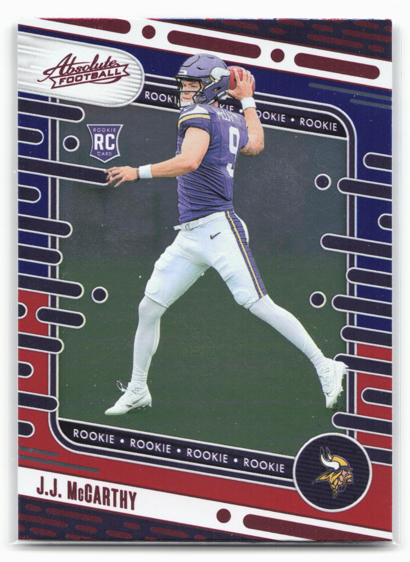2024 Panini Absolute #110 J.J. McCarthy Red and Blue